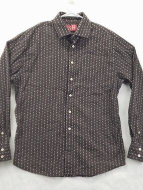 Rufus Shirt Mens Large Brown USA Made 100% Cotton Long Sleeve Classic Button-Up